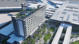 Rendering of Hilton BNA International hotel and plaza